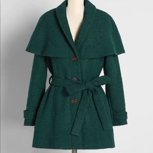 ModCloth green belted winter coat